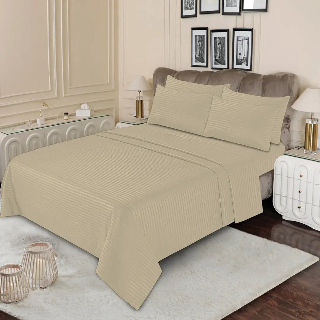 6 PCS DYED STRIPED SHEET SET (4000S)