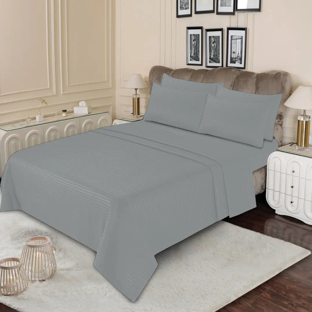6 PCS DYED STRIPED SHEET SET (4000S)