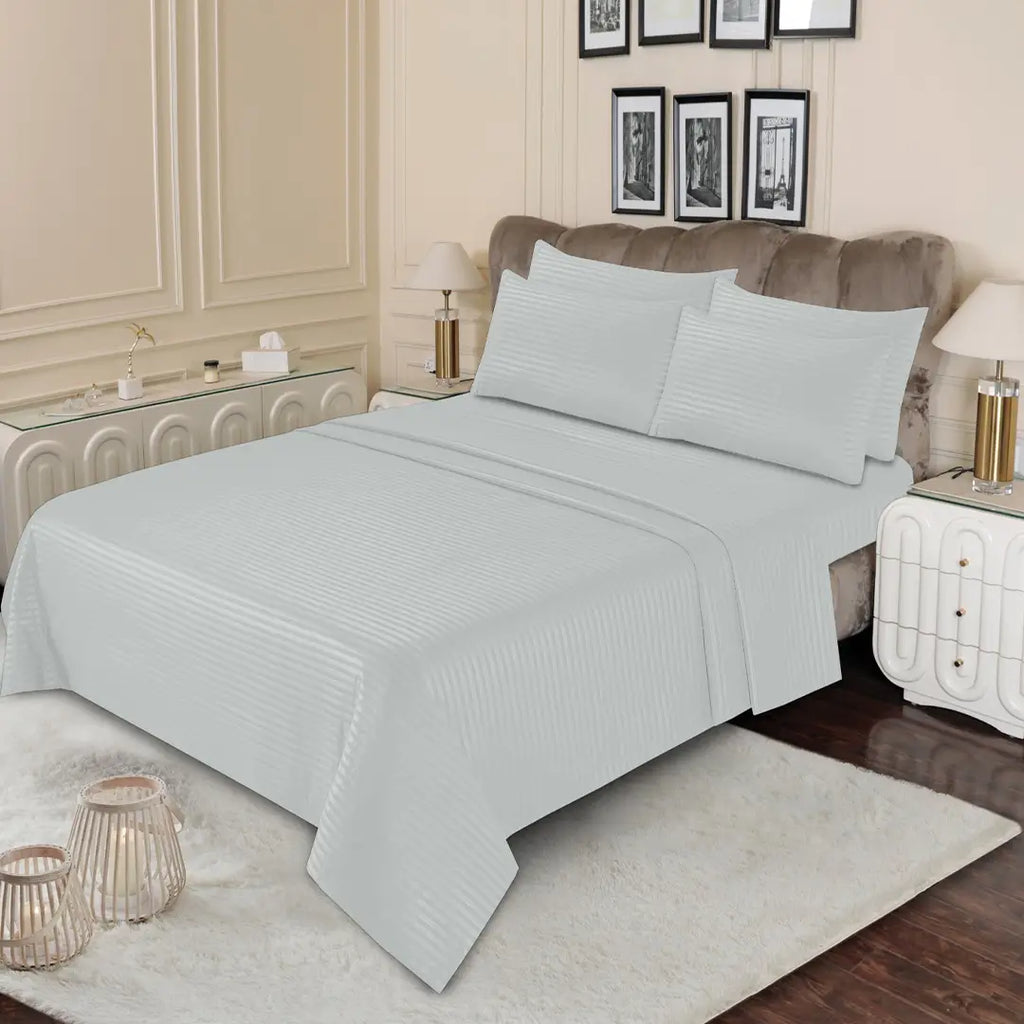 6 PCS DYED STRIPED SHEET SET (4000S)