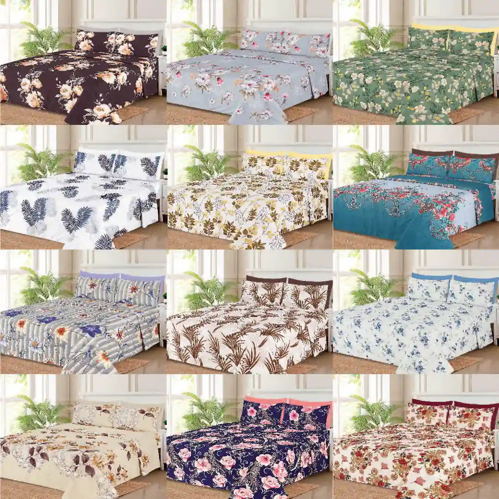 WHOLESALE 6 PCS PRINTED BEDSHEET SET (8600S)