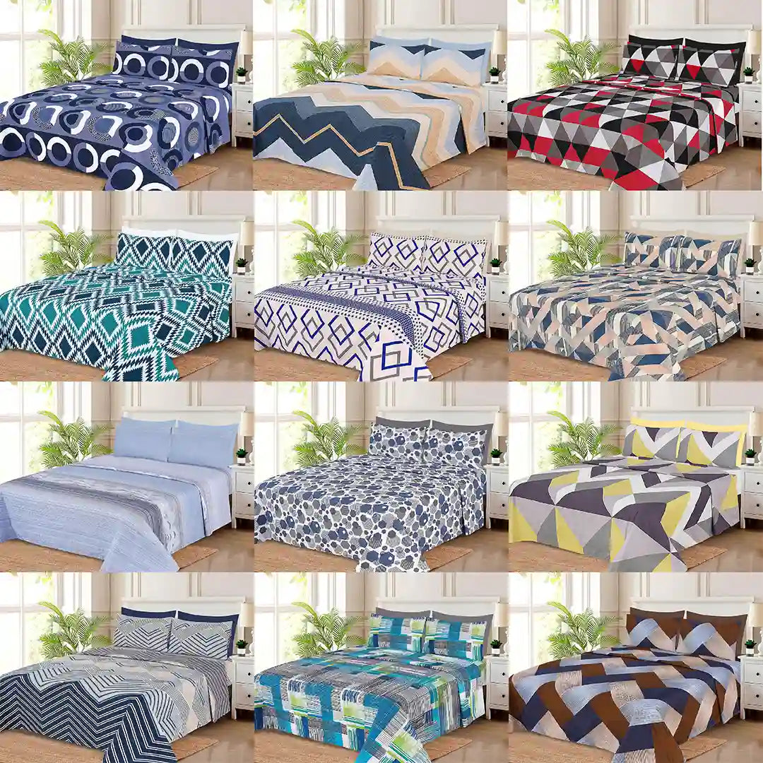 WHOLESALE 6 PCS PRINTED BEDSHEET SET (8600S)