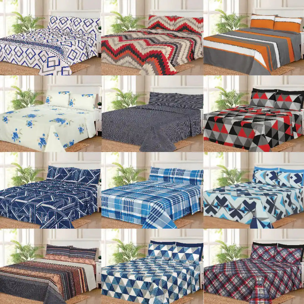 WHOLESALE 6 PCS PRINTED BEDSHEET SET (8000S)-C$195.00