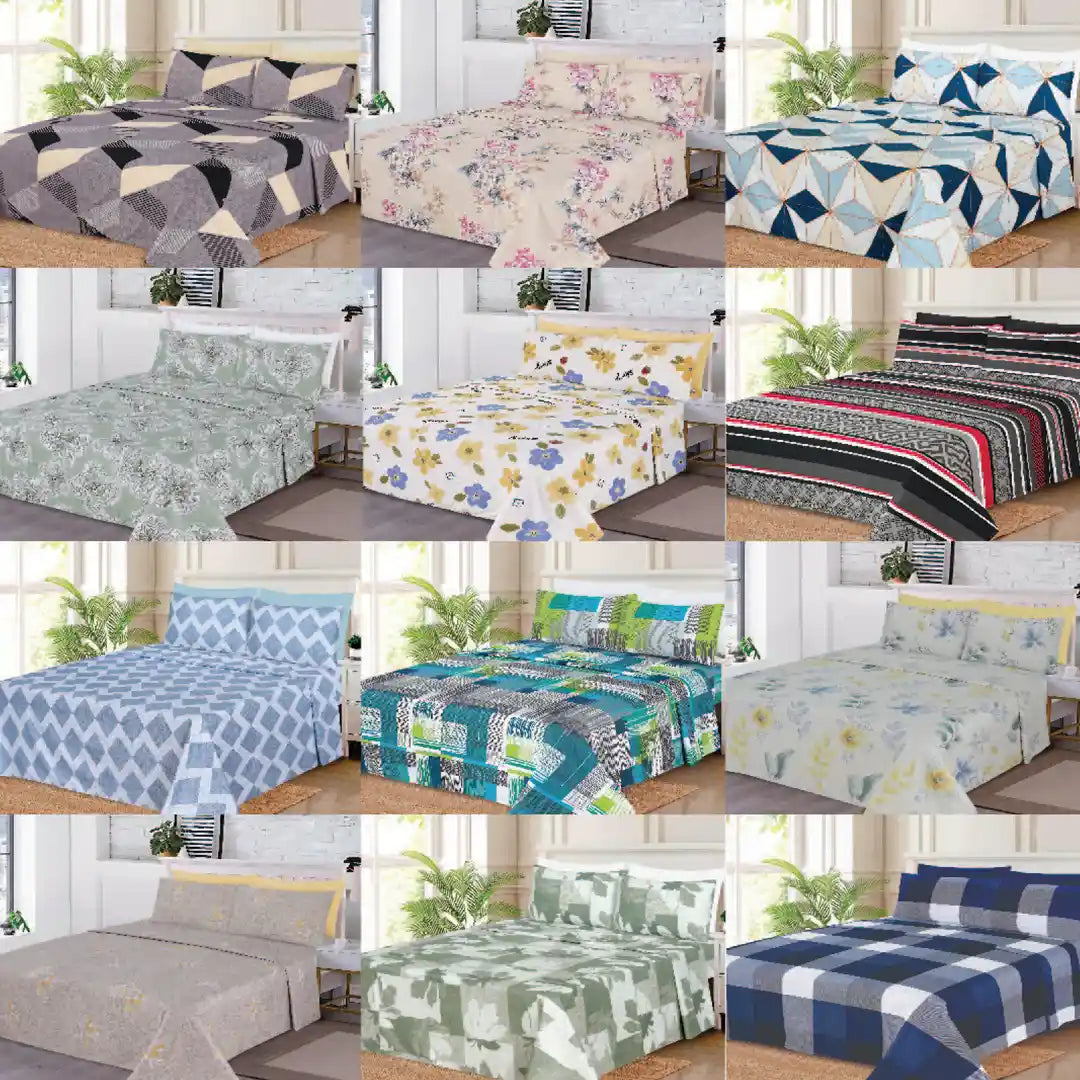 WHOLESALE 6 PCS PRINTED BEDSHEET SET (8600S)-C$215.00
