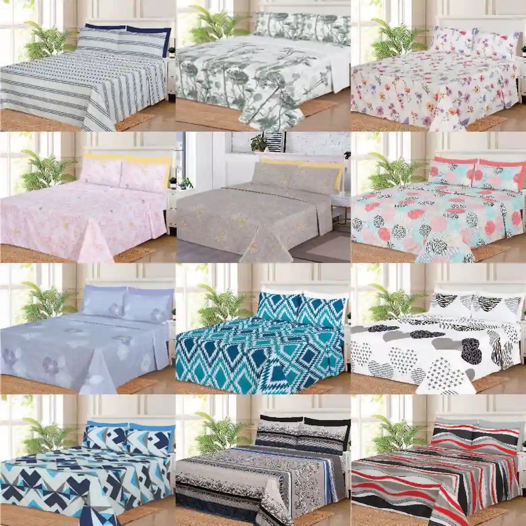 WHOLESALE 6 PCS PRINTED BEDSHEET SET (8000S) -C$195.00