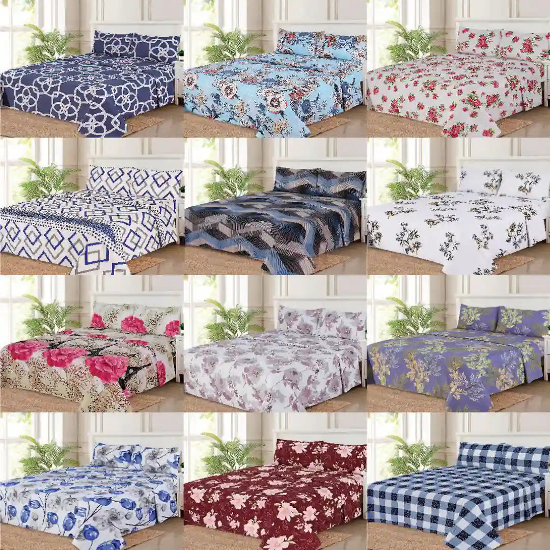 WHOLESALE 4 PCS PRINTED BEDSHEET SET (2900S)-C$170.00